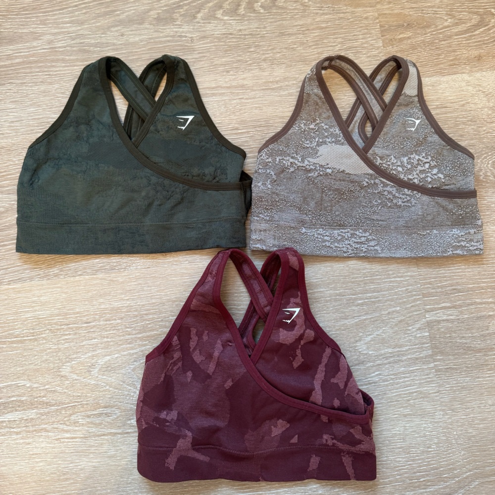 Set of 3 Gym Shark Sports Bras size S